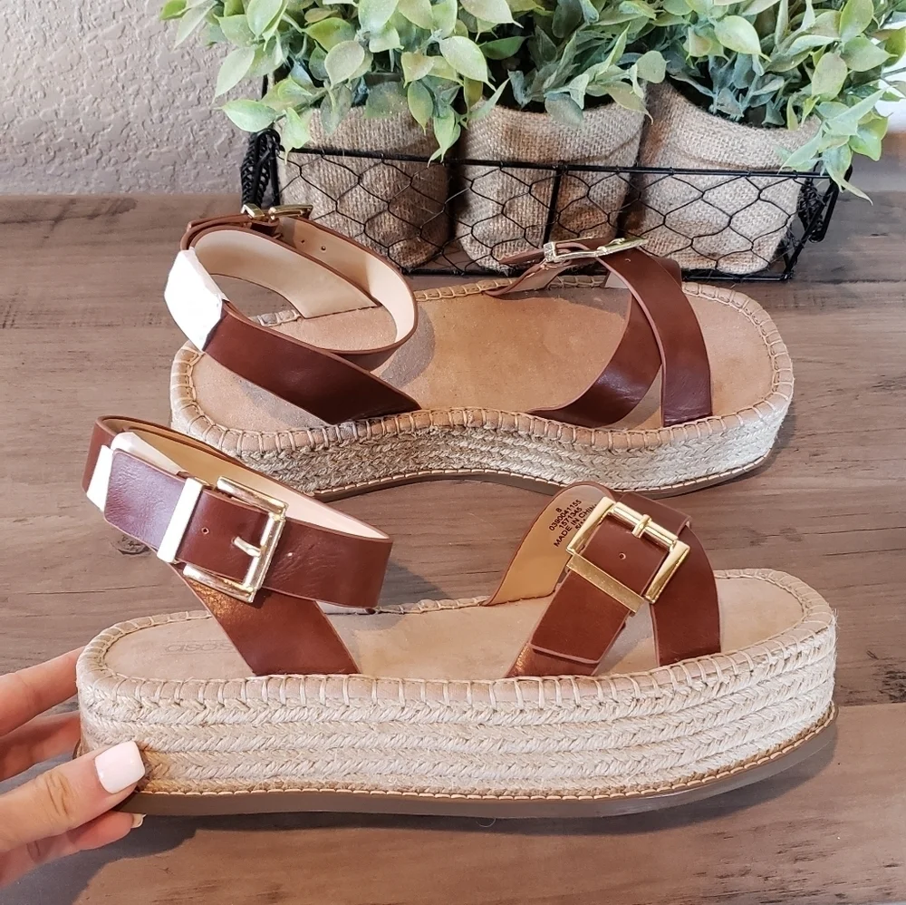 ASOS Design Tina Chunky Buckle Espadrille Shoes NEW